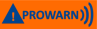 Logo mit einem orangen Hintergrund und blauen schriftzug